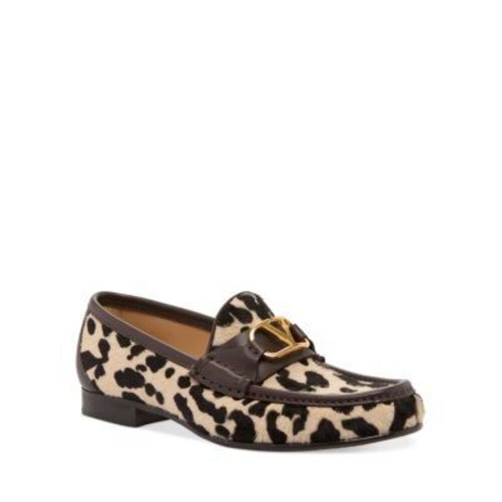 Valentino Garavani V Logo Moess Calf Hair Loafers EU 37.5 US 7.5 New in Box